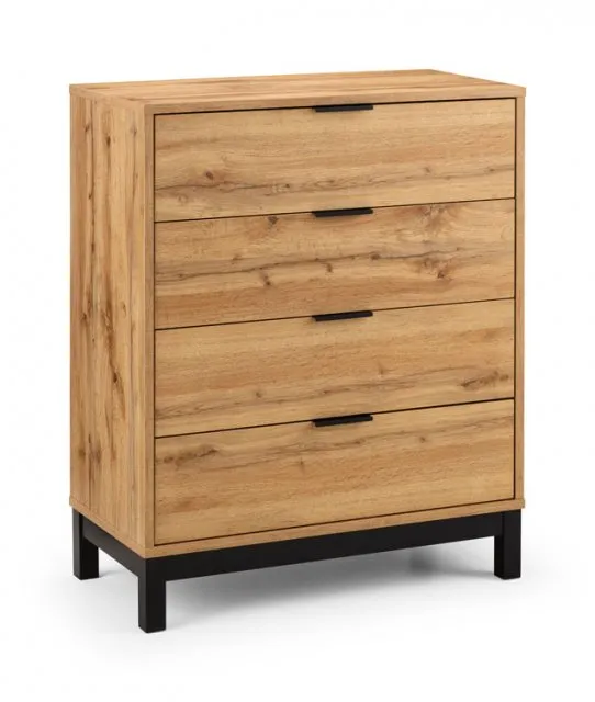 Julian Bowen Bali Oak 4 Drawer Chest of Drawers