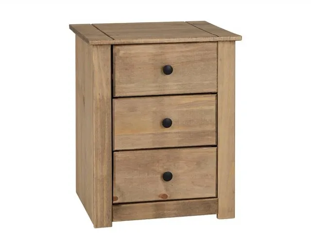 Photos - Storage Сabinet Seconique Panama Waxed Pine 3 Drawer Bedside Table bedsidetables&cabinets