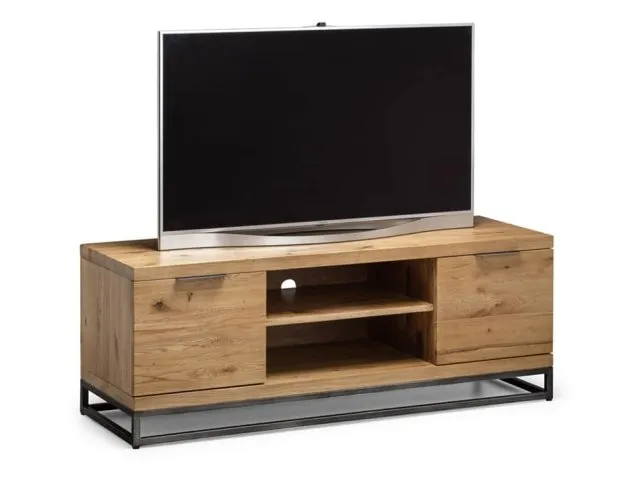 Julian Bowen Brooklyn Oak Wooden 2 Door TV Cabinet