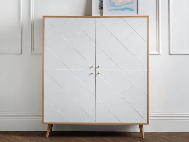 Julian Bowen Moritz White and Oak 4 Door Storage Unit thumbnail