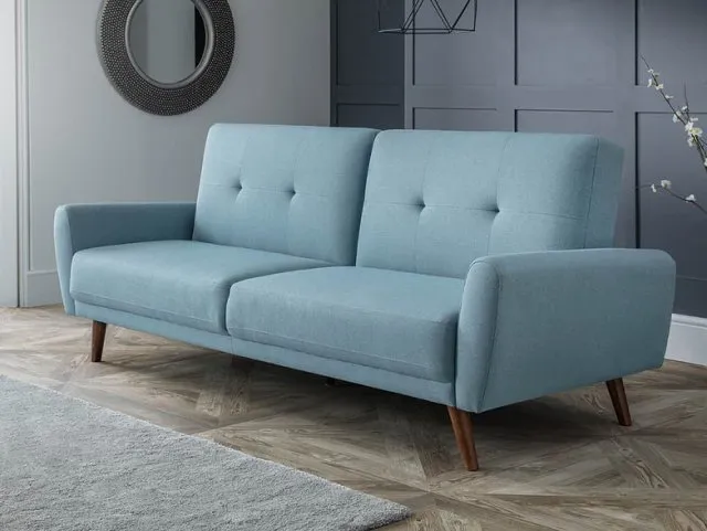 Julian Bowen Monza Blue Linen Sofa Bed thumbnail