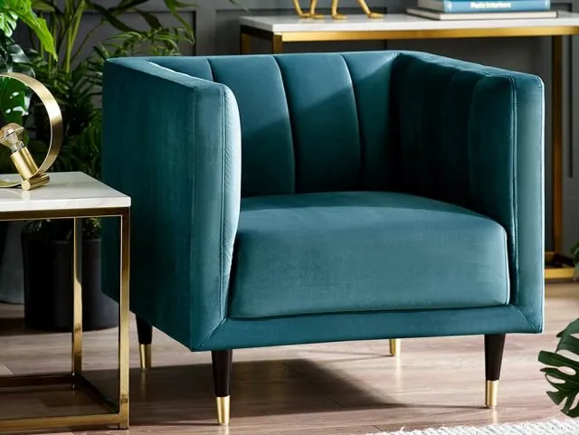 Julian Bowen Salma Teal Velvet Chair