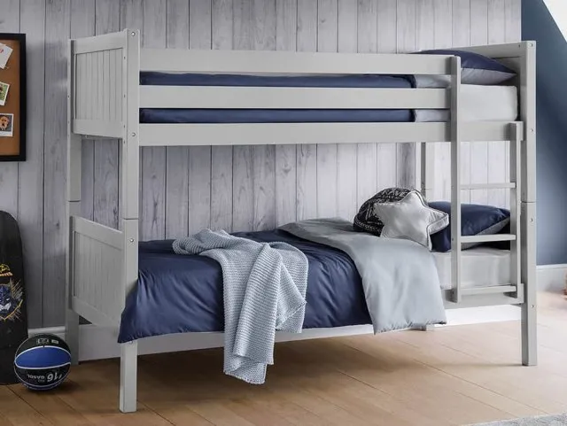 Julian Bowen Bella Dove Grey Wooden Bunk Bed Frame - 3ft Single thumbnail