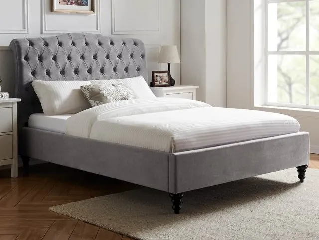 Photos - Bed Limelight Rosa 6ft Super King Size Light Grey Fabric  Frame 6ftsuperkin