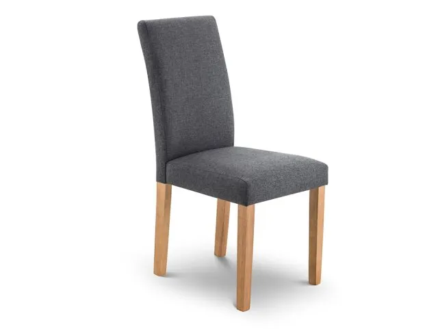 Julian Bowen Hastings Set of 2 Grey Fabric Dining Chairs