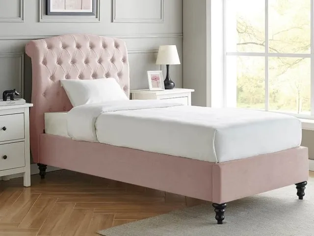 Photos - Bed Limelight Rosa 3ft Single Pink Fabric  Frame 3ftsinglebedframes