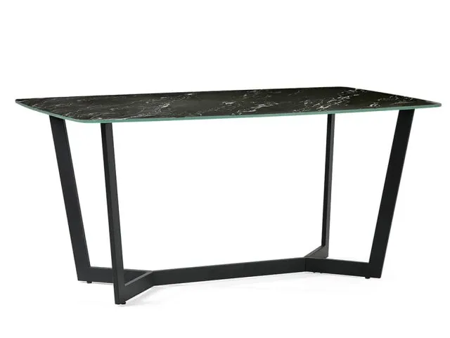 Julian Bowen Olympus 160cm Black Marble Effect Dining Table