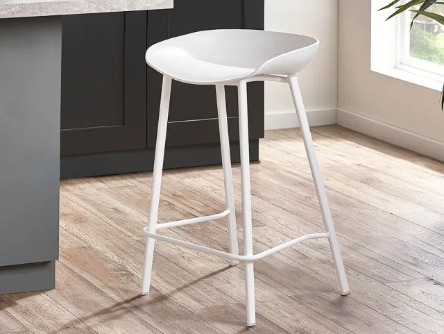 Julian Bowen Renzo Set of 2 White Bar Stools