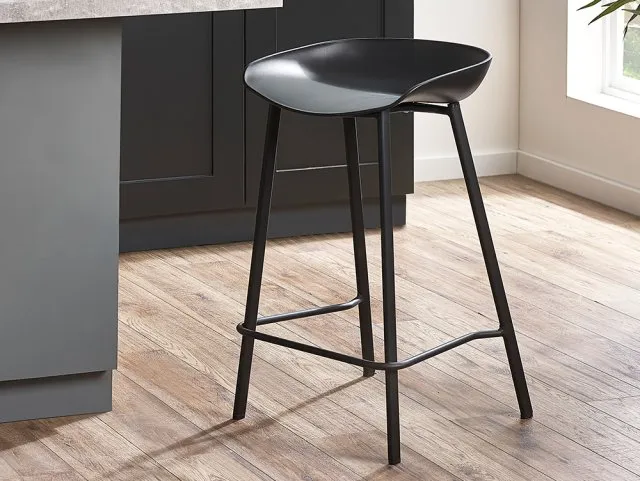 Julian Bowen Renzo Set of 2 Black Bar Stools