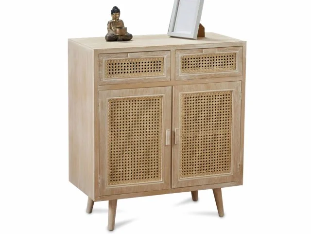 Photos - Storage Combination LPD Toulouse Rattan and Oak 2 Door 2 Drawer Sideboard sideboards 