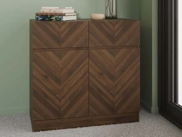 GFW Catania Royal Walnut 2 Door 2 Drawer Sideboard