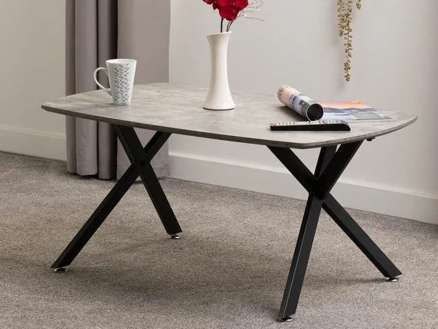 Seconique Athens Concrete Effect Oval Coffee Table