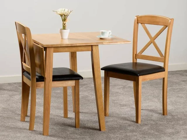 Seconique Mason Oak Drop Leaf Dining Table and 2 Chair Set thumbnail