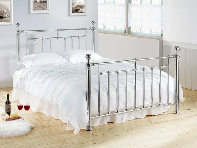 Photos - Bed Time Living Alexander 5ft King Size Chrome Metal  Frame 5ftkingsizebedf