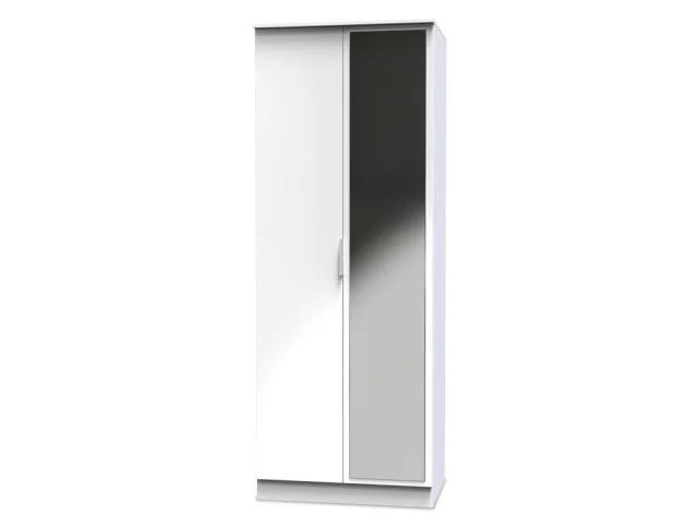 Welcome Plymouth 2 Door Tall Mirrored Double Wardrobe Assembled thumbnail