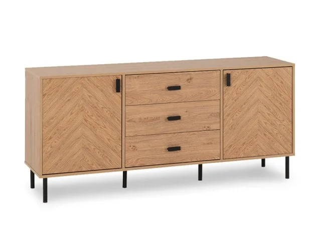 Seconique Leon Oak 2 Door 3 Drawer Sideboard thumbnail