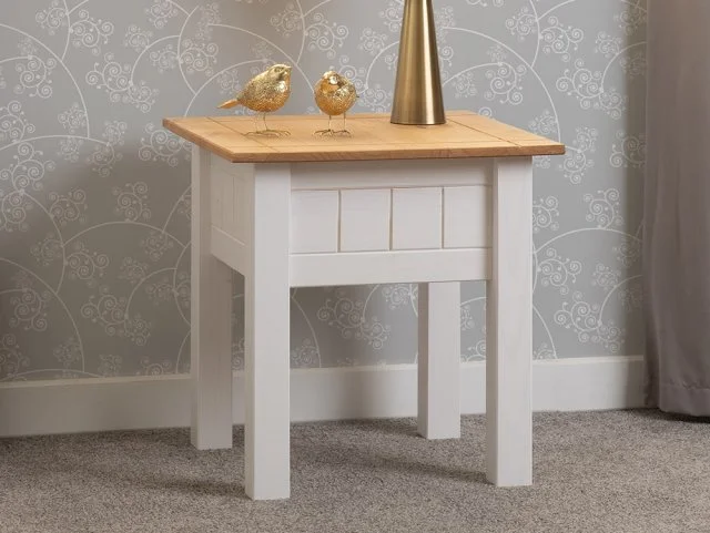 Seconique Panama White and Waxed Pine Lamp Table thumbnail