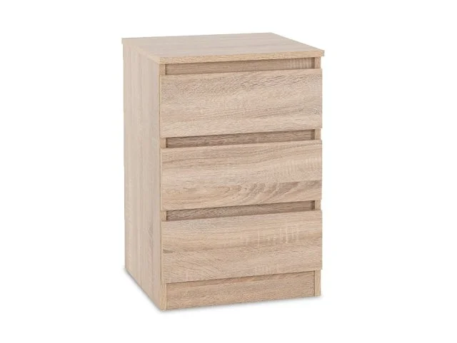 Photos - Storage Сabinet Seconique Malvern Sonoma Oak 3 Drawer Bedside Table bedsidetables&cabinets
