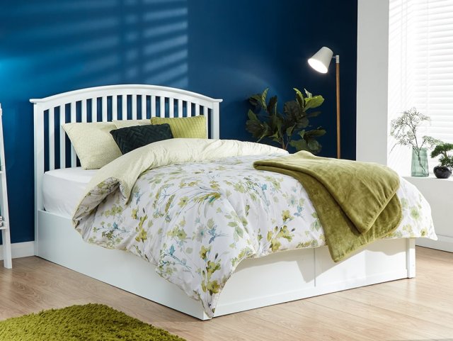 GFW Madrid King Size Wooden Ottoman Storage Bed Frame, White Bed with End Lift Underbed Storage, Thick Wooden Slats & Mattress Support Board - Image 5