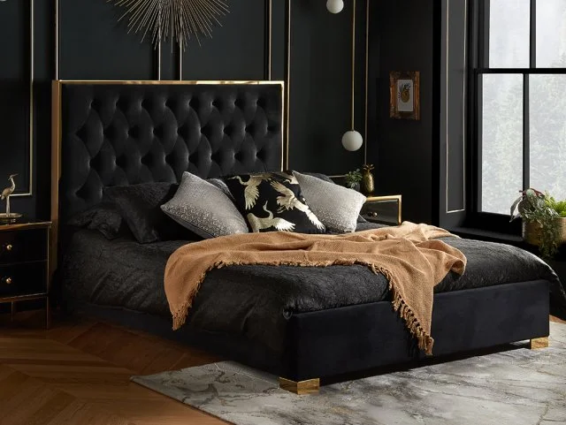 Birlea Furniture & Beds - Birlea Chelsea Black Fabric Bed Frame - 4ft6 Double thumbnail