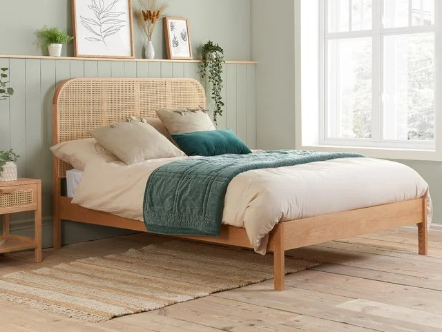 Birlea Furniture & Beds - Birlea Margot Rattan and Oak Wooden Bed Frame - 6ft Super King Size thumbnail