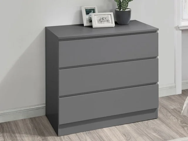 Birlea Oslo Grey 3 Drawer Chest of Drawers