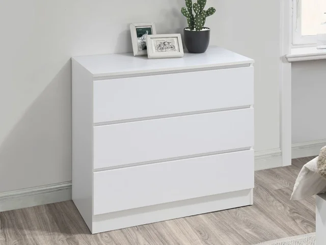Photos - Other Furniture Birlea Oslo White 3 Drawer Chest of Drawers chestsofdrawers