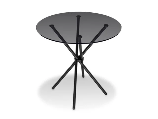 LPD Casa 90cm Smoked Glass and Black Dining Table thumbnail