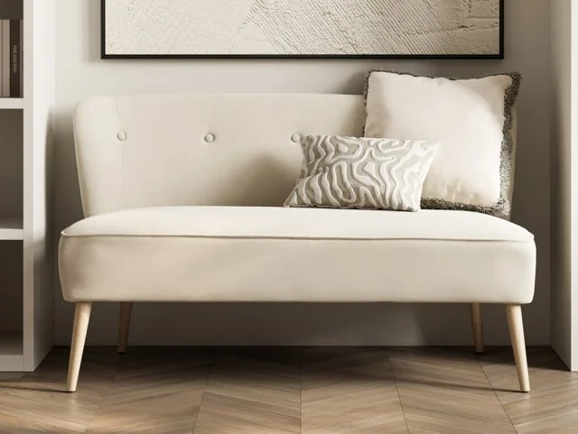LPD Beau Sand Fabric 2 Seater Sofa thumbnail