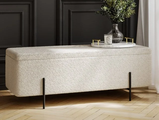LPD Lola Ivory Boucle Blanket Box thumbnail