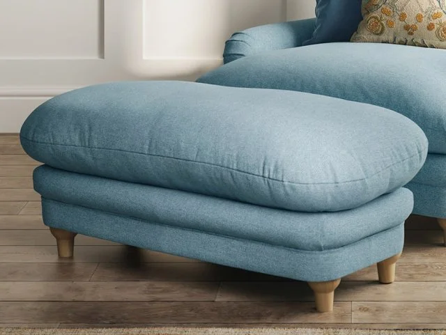 LPD Plumpton Duck Egg Blue Fabric Foot Stool thumbnail