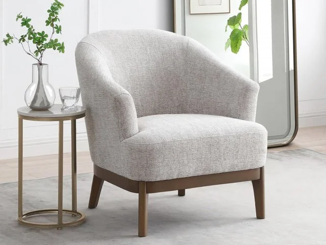 Kyoto Ella Natural Chenille Accent Chair thumbnail