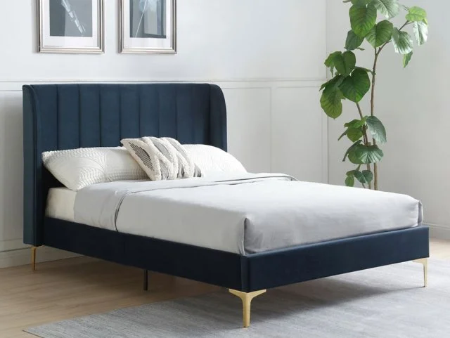 Kyoto Avery Ink Velvet Bed Frame - 4ft6 Double thumbnail