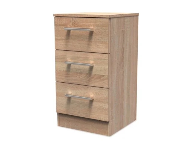 Welcome Devon 3 Drawer Bedside Table Assembled thumbnail