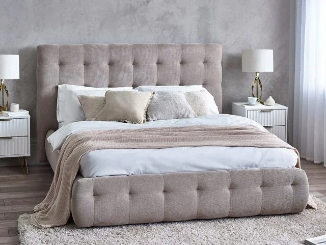 Julian Bowen Odette Taupe Fabric Bed Frame - 4ft6 Double thumbnail