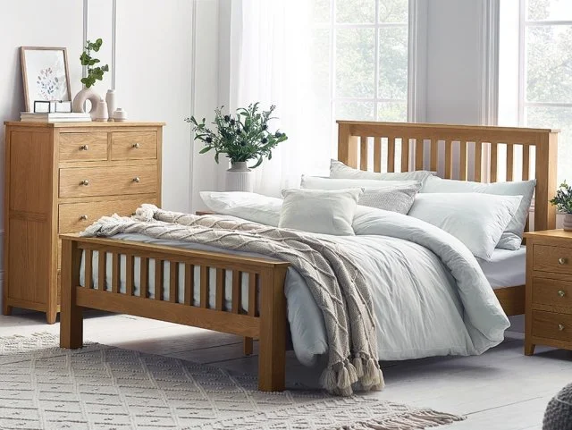 Julian Bowen Mallory 5ft King Size Oak Wooden Bed Frame
