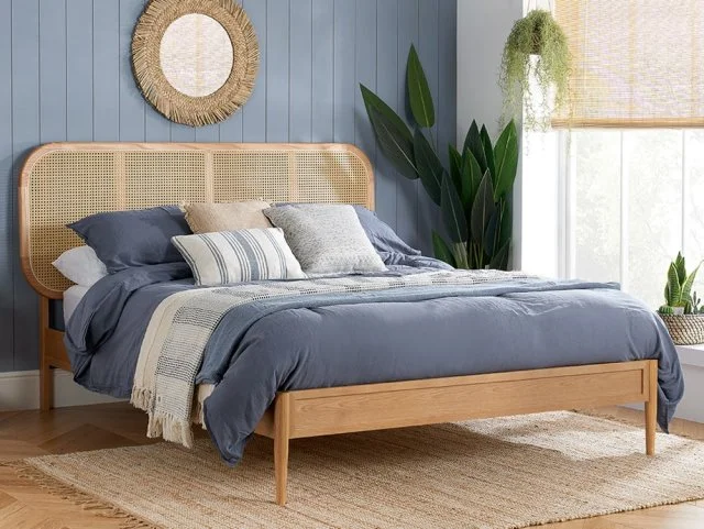 Birlea Furniture & Beds - Birlea Elina Rattan and Oak Wooden Bed Frame - 5ft King Size thumbnail