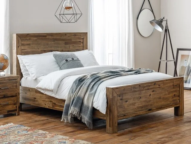 Julian Bowen Hoxton Rustic 6ft Wooden Super King Size Bed Frame