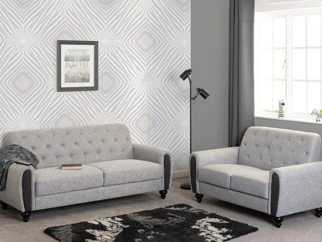 Seconique Chester Grey Fabric 3 Seater 2 Seater Sofa Set thumbnail