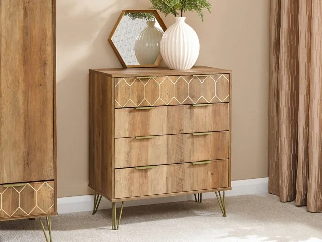 GFW Orleans Mango Effect 4 Drawer Chest of Drawers