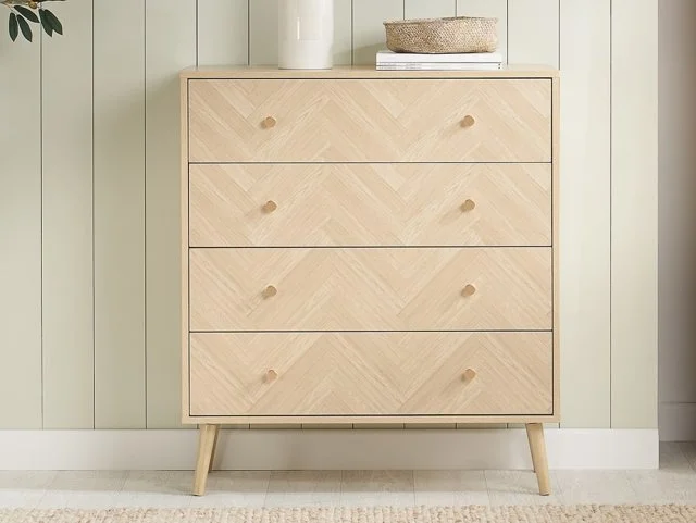 Birlea Furniture & Beds - Birlea Herringford Light Oak 4 Drawer Chest of Drawers thumbnail