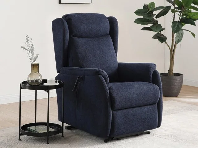 Kyoto Fletcher Dual Motor Navy Blue Riser Recliner Chair thumbnail