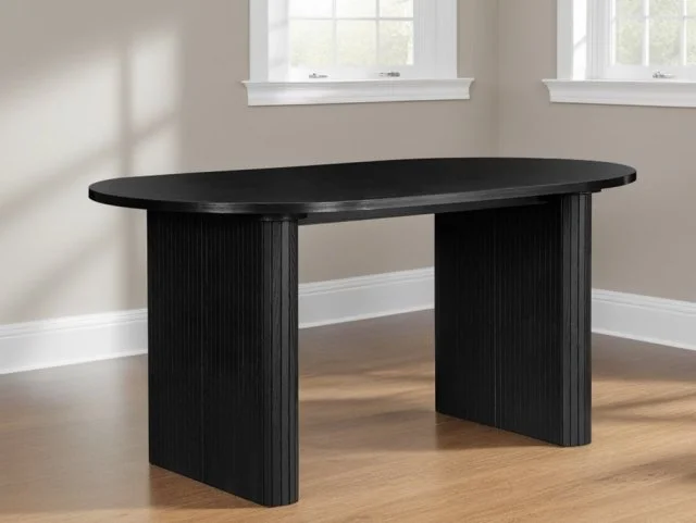 Birlea Furniture & Beds - Birlea Axel 160cm Black Dining Table thumbnail