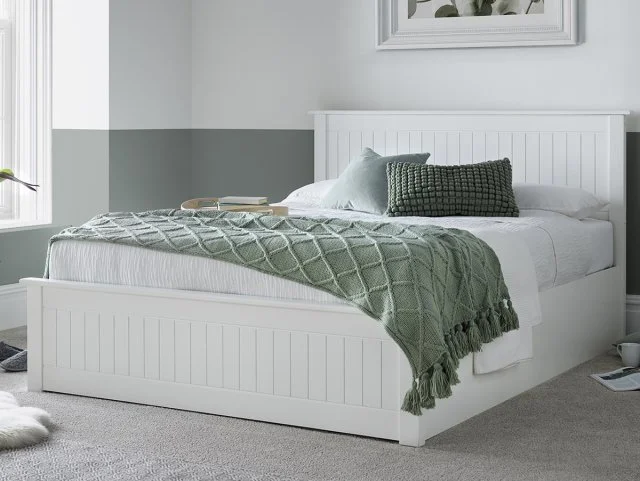 Bedmaster Dawson White Wooden Ottoman Bed Frame - 4ft6 Double thumbnail