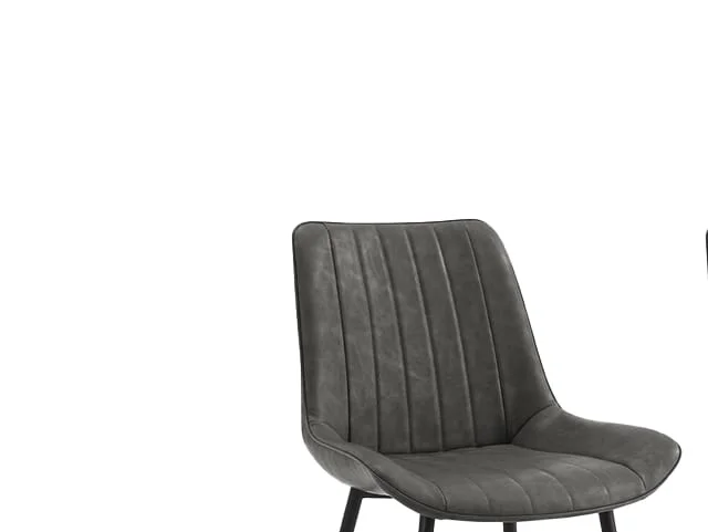 TGC Gemma Set of 2 Grey Faux Leather Dining Chairs