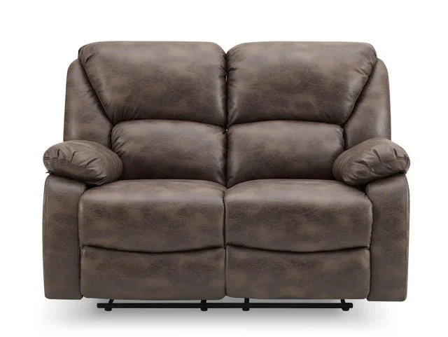 TGC George Brown Faux Leather 2 Seater Manual Recliner Sofa