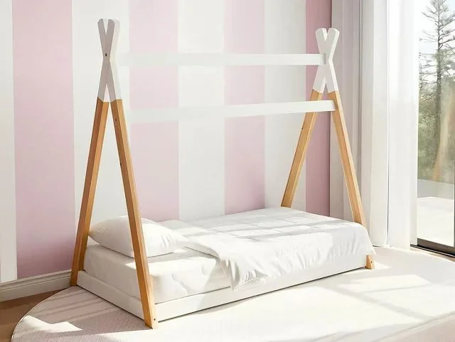Kidsaw Jinsen White Wooden Toddler House Bed - 3ft Single