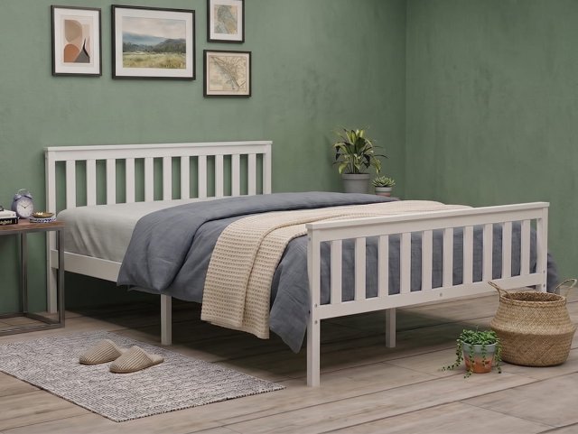 Flintshire Marnel White Wooden Bed Frame - 3ft Single