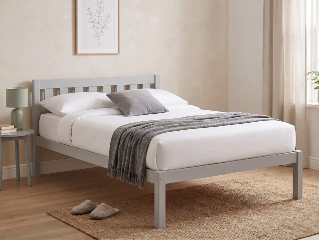 Julian Bowen Luna Dove Grey Wooden Bed Frame - 4ft6 Double