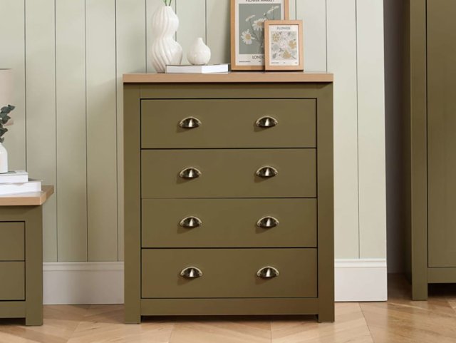 Birlea Highgate Olive and Oak Effect 4 Drawer Chest of Drawers